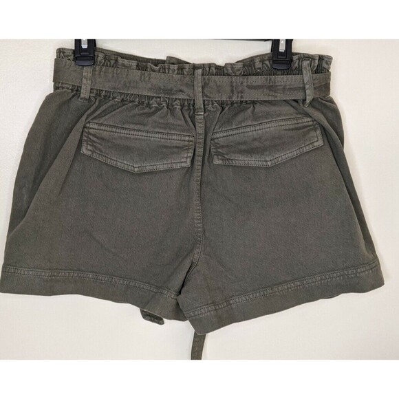Splendid Jean Shorts Green Belted Paperbag High Rise Denim NWT Size XL - Picture 3 of 11